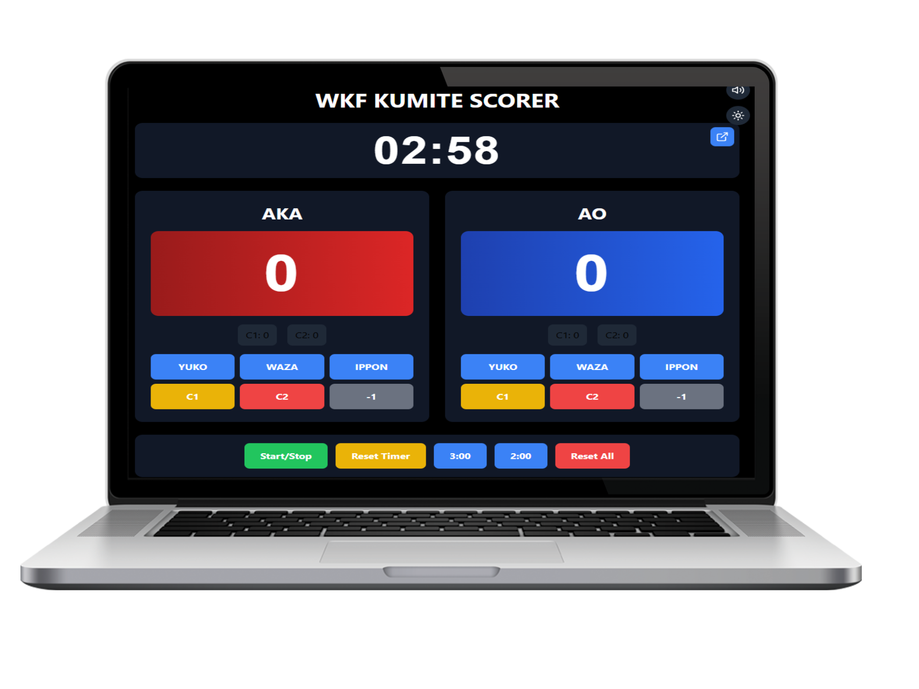 WKF Kumite Scorer interface